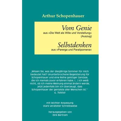 Vom Genie Selbstdenken, Taschenbuch von Arthur Schopenhauer, BoD – Books on Demand, 978-3-7494-2129-9