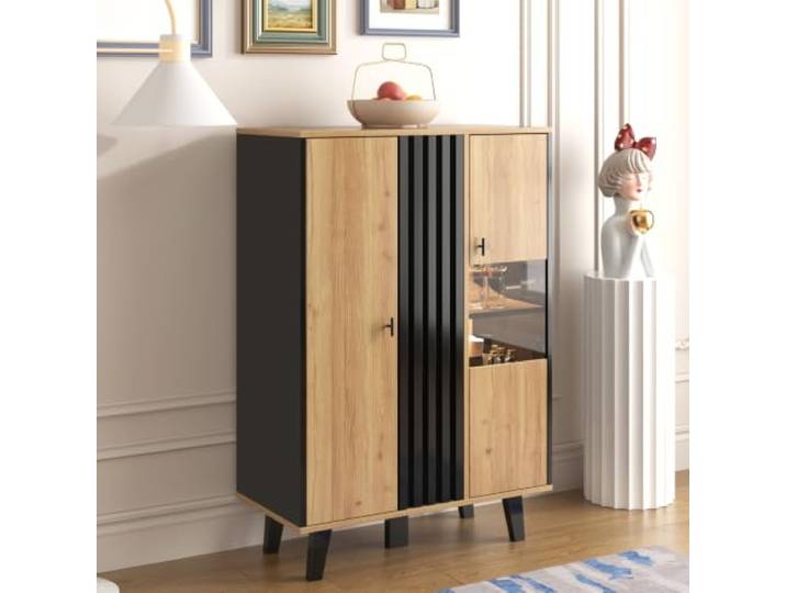 Couchtisch mit Schubladen und Stauraum (Wood + Particle Board) Großes Staufach und zwei kleine Ablagefächer für mehr Ordnung im Wohnzimmer