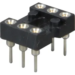 GS 6P - IC-Sockel, 6-polig, superflach, gedreht, vergold.