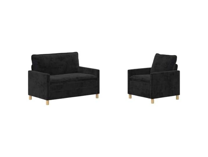PUGYNBK Sofa-Set, 2-teilig, Schwarz, Polyester, modern Metallrahmen, Schaumstoff- und Faserkissen, abnehmbare Bezüge, einfache Montage, minimalistischer Stil