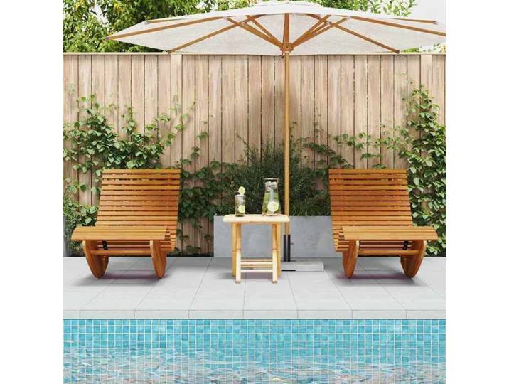 Elégant Bain de Soleil - Transat/Chaises longues Jardin Exterieur - 2 pcs Marron 154 x 60 x 74cm Bois d'Acacia Massif &0_6521525