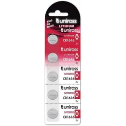 Uniross Lithium-Knopfbatterie Cr1616 3V Blister*5 Box 1 Einheiten