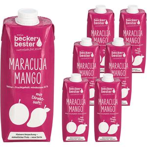 Beckers Saft Bester, Maracuja-Mango, mit Direktsaft, Tetrapack, je 0,75 Liter, 6 Stück