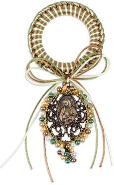 Novica Handmade Guadalupes Emblem Beaded Metallic Door Knob Hanger