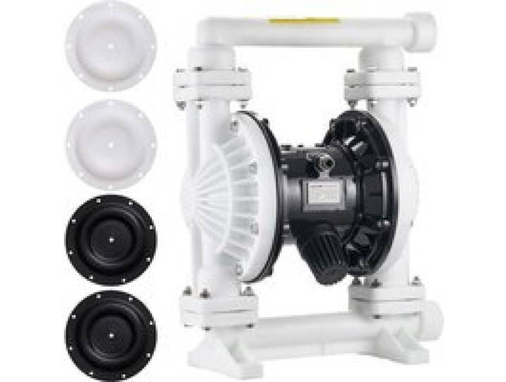 VEVOR Druckluft-Doppelmembranpumpe, 95 L/min, 25,4 mm Einlass & Auslass, pneumatische Altöl-Transferpumpe, max. 100 PSI, Polypropylengehäuse, luftbetrieben für Diesel, Fett, Kerosin, Benzin & Öl