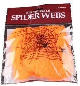 Uplift Treasures Stretchy White Spider Web Halloween Decoration Cobweb Party Prop orange