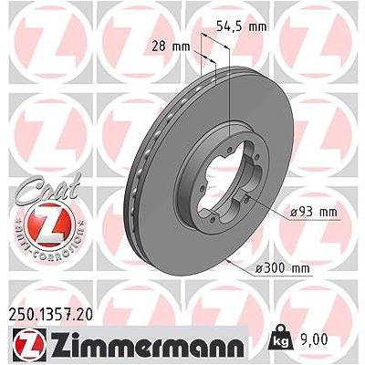 Zimmermann Bremsscheibe [Hersteller-Nr. 250.1357.20] für Ford