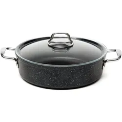 Excelsa Bratpfanne mit Deckel Five Stars Aluminium 37,5x28,5x14 cm Schwarz