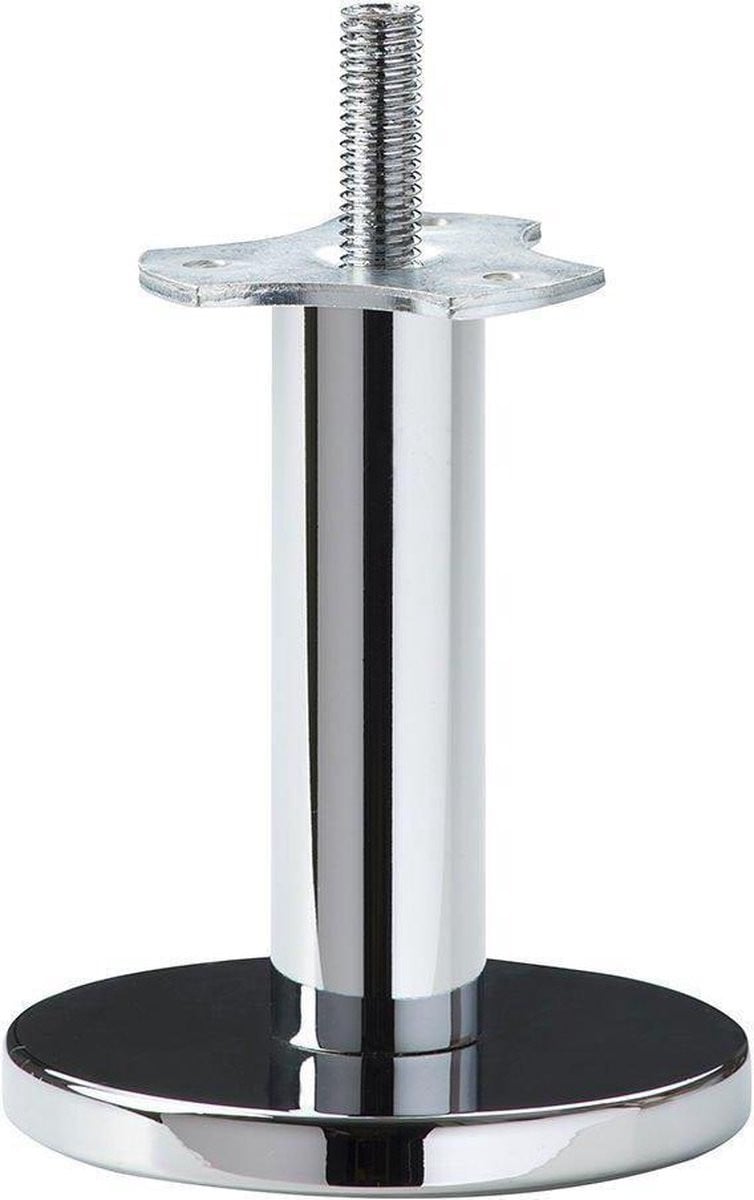 FLE Meubelpoot Massief Staal Chroom Rond ø 2,5 cm, Hoogte: 10 cm (M10)