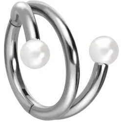 Titan Segmentring Clicker mit Innengewinde 3 RINGE + 2 SYNTHETISCHE PERLEN