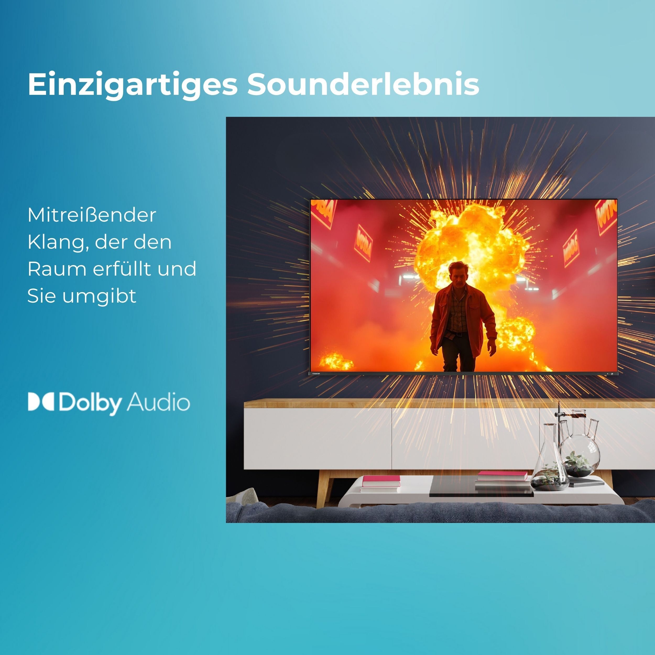 Toshiba LED-Fernseher "43UV3463DA", Energieeffizienz: F, schwarz, 43 ″, Fernseher, LED-Fernseher