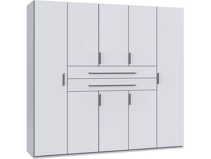 Drehtürenschrank WIMEX Digit, erhältlich in den Breiten 180cm, 225cm oder 270cm , weiss (weiß), B:225cm H:208cm T:58cm, Holzwerkstoff, Schränke, Drehtürenschrank, Kleiderschrank inkl. zwei Schubkästen in zentraler Höhe