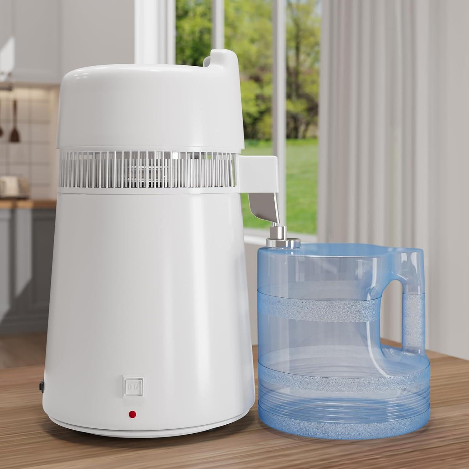 Dripio Waterdestilleerapparaat, 6 liter, 1 liter per uur, 900 watt, roestvrij staal 304, automatische uitschakeling