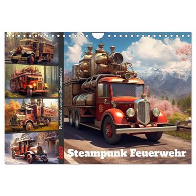 Steampunk Feuerwehr (Wandkalender 2027 DIN A4 quer), CALVENDO Monatskalender