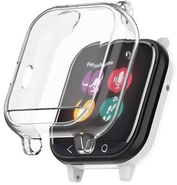 Everyday Crate Gizmo Watch 1 TPU Protective Case Full Coverage Electroplated Watch Cover For Kids transparent White