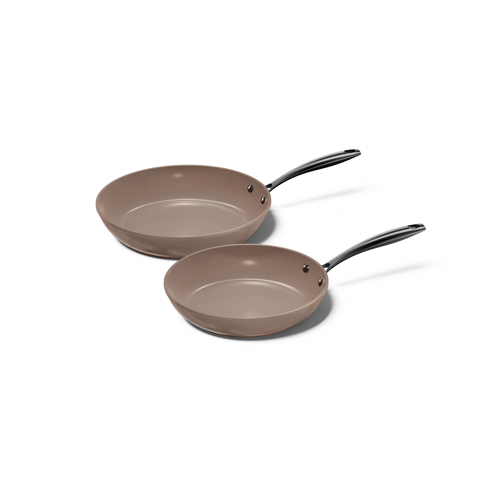 Cook & Pan Taupe of Mind Koekenpannenset 2-delig - Keramische PFAS-vrije Anti-aanbaklaag - Taupe