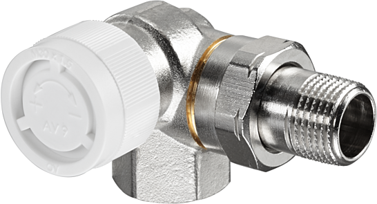 Oventrop Baureihe AV 9 Thermostatventil 1183470 Messing vernickelt, DN 10, Winkel/Eck, links