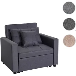 Schlafsessel HWC-L90, Klappsessel Schlafsofa Gästebett Relaxsessel, Liegefläche 197x103cm Stoff/Textil ~ dunkelgrau