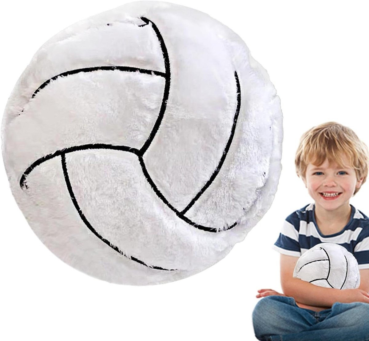 Decoratief balkussen Winter Volleybal van zacht pluche - 35 x 35 cm
