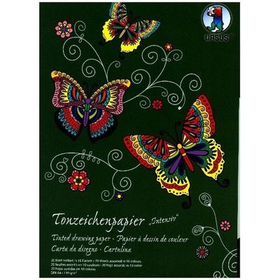 URSUS Tonzeichenpapier-Block 'Sonderedition - Intensiv' (130 g/m²), DIN A4, 20 Blatt sortiert in 10 Farben