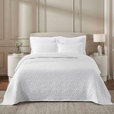 Home City, Inc. Vineyard Matelasse Mini Coverlet Set White, King, White