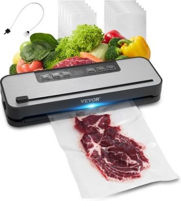 VEVOR 5-in-1 vacuümsealer met ingebouwde snijder, 100 W, 60 kPa, zwart