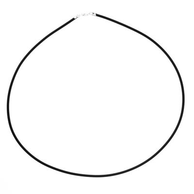 Halsreif OSTSEE-SCHMUCK "- Kautschuk 2,0 mm - Kautschuk -" Gr. 50, schwarz (schwarz, silber 925), Halsketten, Damen, 50, Kautschuk