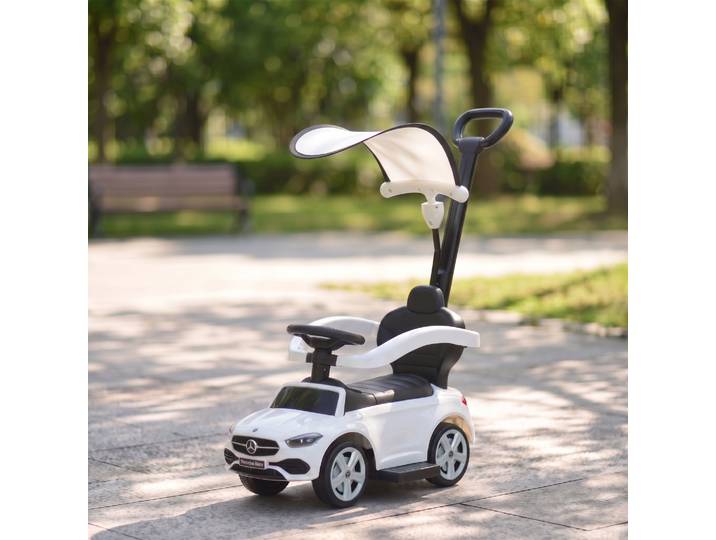 AIYAPLAY Porteur 3en1 Mercedes-Benz Enfants Garde-Corps Blanc 83cm