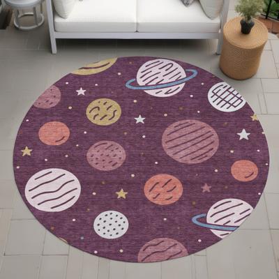 Addison Rugs Machine Washable Indoor/ Outdoor Modern Planets Chantille Rug