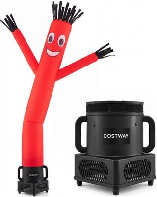 Costway 7 FT Inflatable Tube Man with Blower for Outdoor Business Promotion Store-Black