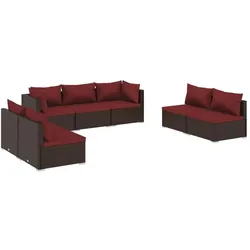 vidaXL, Gartenlounge, Geeste (2x Eckteil + 5x Mittelteil)