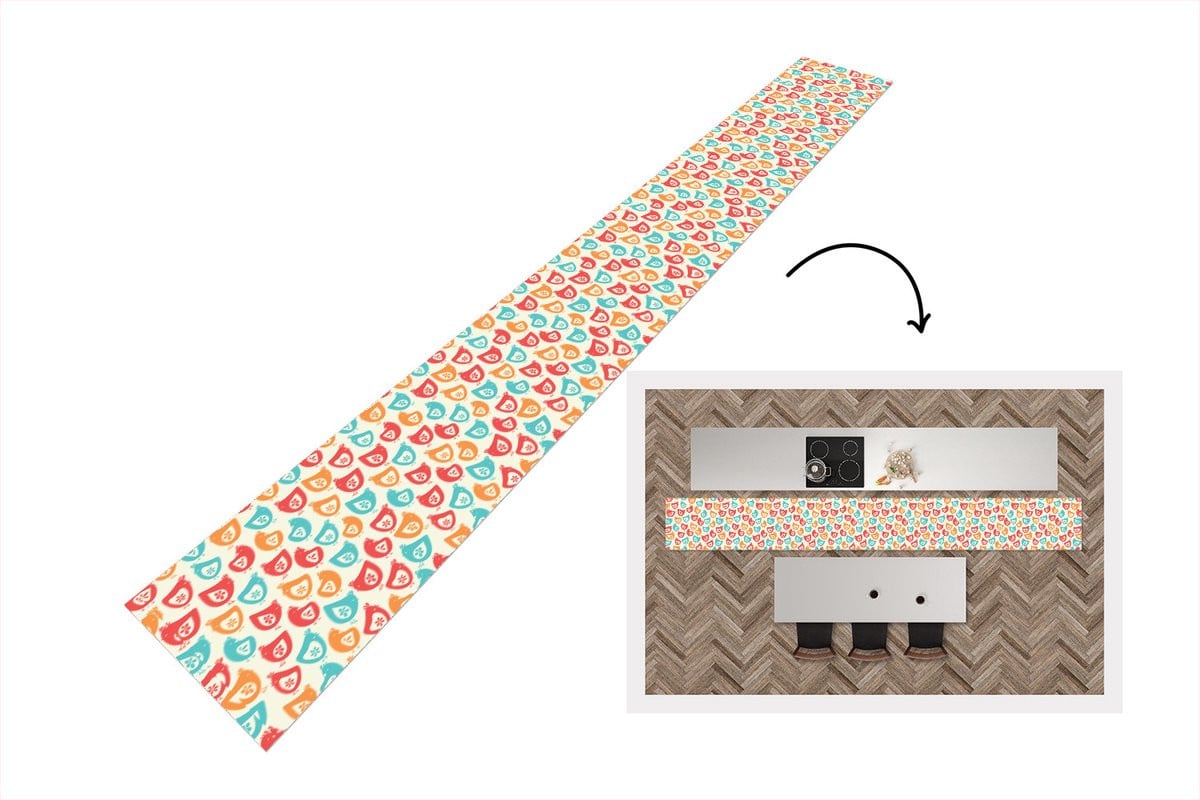 KitchenYeah Keukenloper Vinyl met Bloemenpatroon