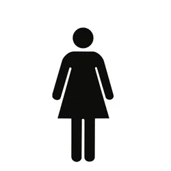 Aufkleber - Piktogramm WC Damen, Folie, 160x160 mm