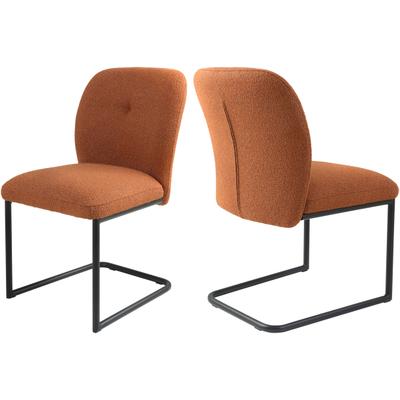 Freischwinger TOM TAILOR HOME "PEBBLE CHAIR", schwarz (rusty rot, schwarz, schwarz, slo 10 rusty rot), B:48cm H:86,5cm T:62,5cm, Metall, Stoff, Stühle, Freischwinger, Esszimmerstuhl, Freischwinger, 140 kg belastbar, Rundrohrgestell