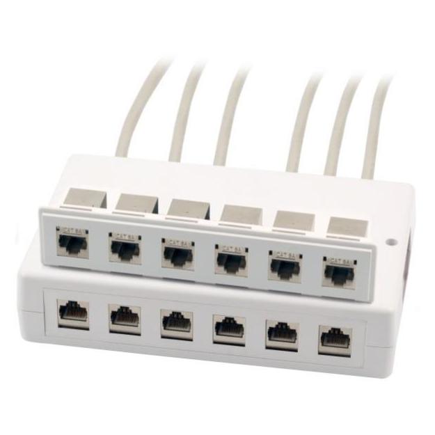 Wirewin 2x 6-Port Aufputzbox für Keystone Module, grau, Kunststoff Keystone System (125460)
