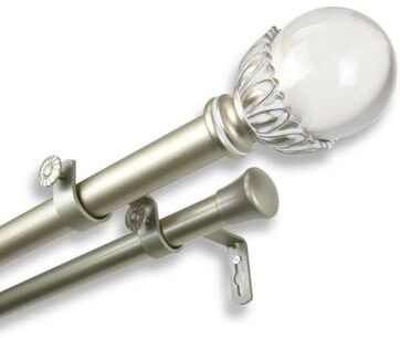 InStyleDesign Cassava Adjustable Double Curtain Rod with Resin Finials