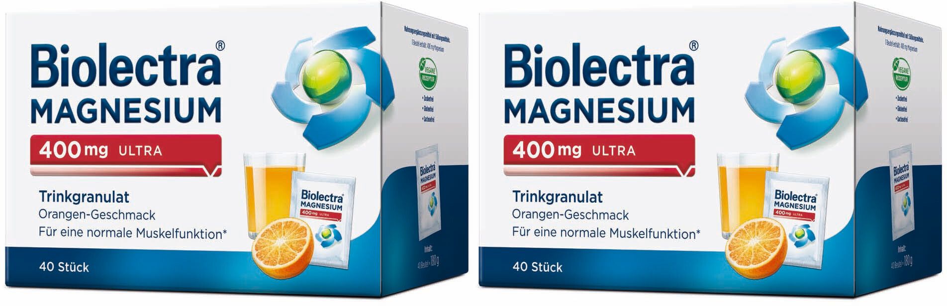 Biolectra Magnesium 400 mg ultra Trinkgran.Orange 2x 2x40 St Granulat