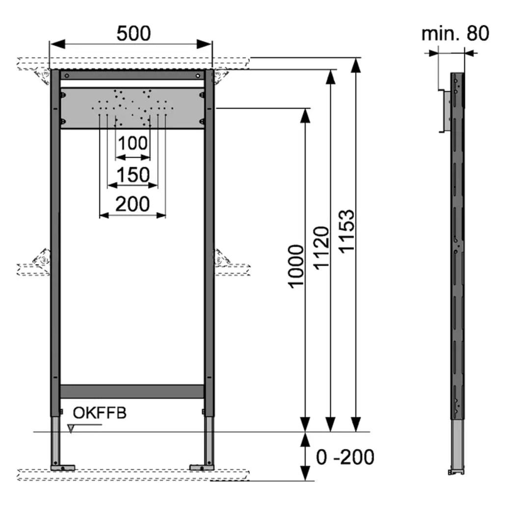 TECE TECEprofil Bad-/Duschmodul 1120 mm fr UP- und AP-Armaturen 9340000 (9340000)