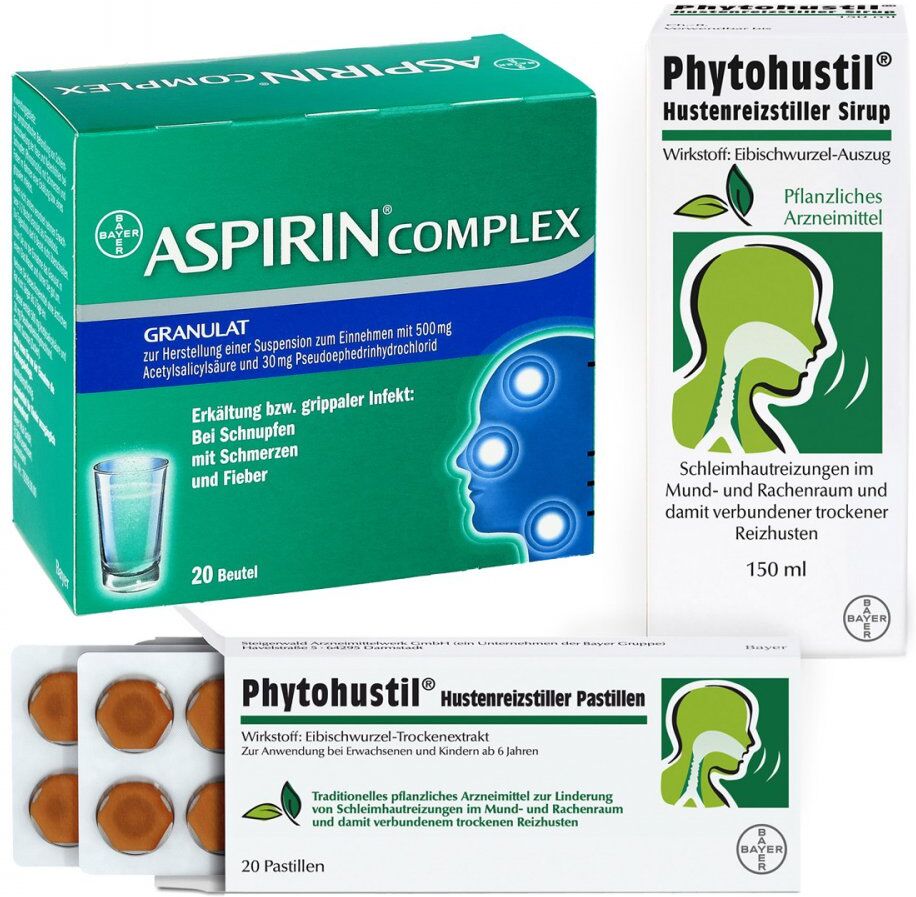 Erkältungs-Set: Aspirin Complex, Phytohustill Hustenreizstiller
