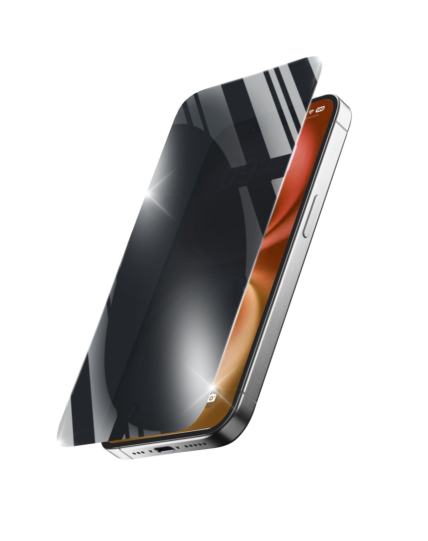 Cellular Line Datenschutz-Bildschirmschutz " Privacy " gehärtetes Glas für Apple iPhone 16 Fallbeständig, Schlagfest, Kratzresistent Xtreme Glass Privacy XTRSPYGLASIPH16