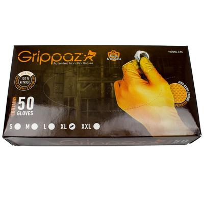 ACMax Arbeitshandschuhe 50 x in XL Grippaz Nitril Orange extrem robust und reissfest