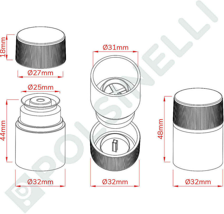 Polsinelli Bouchons non rechargeables vert Dop Guala (50 pcs)