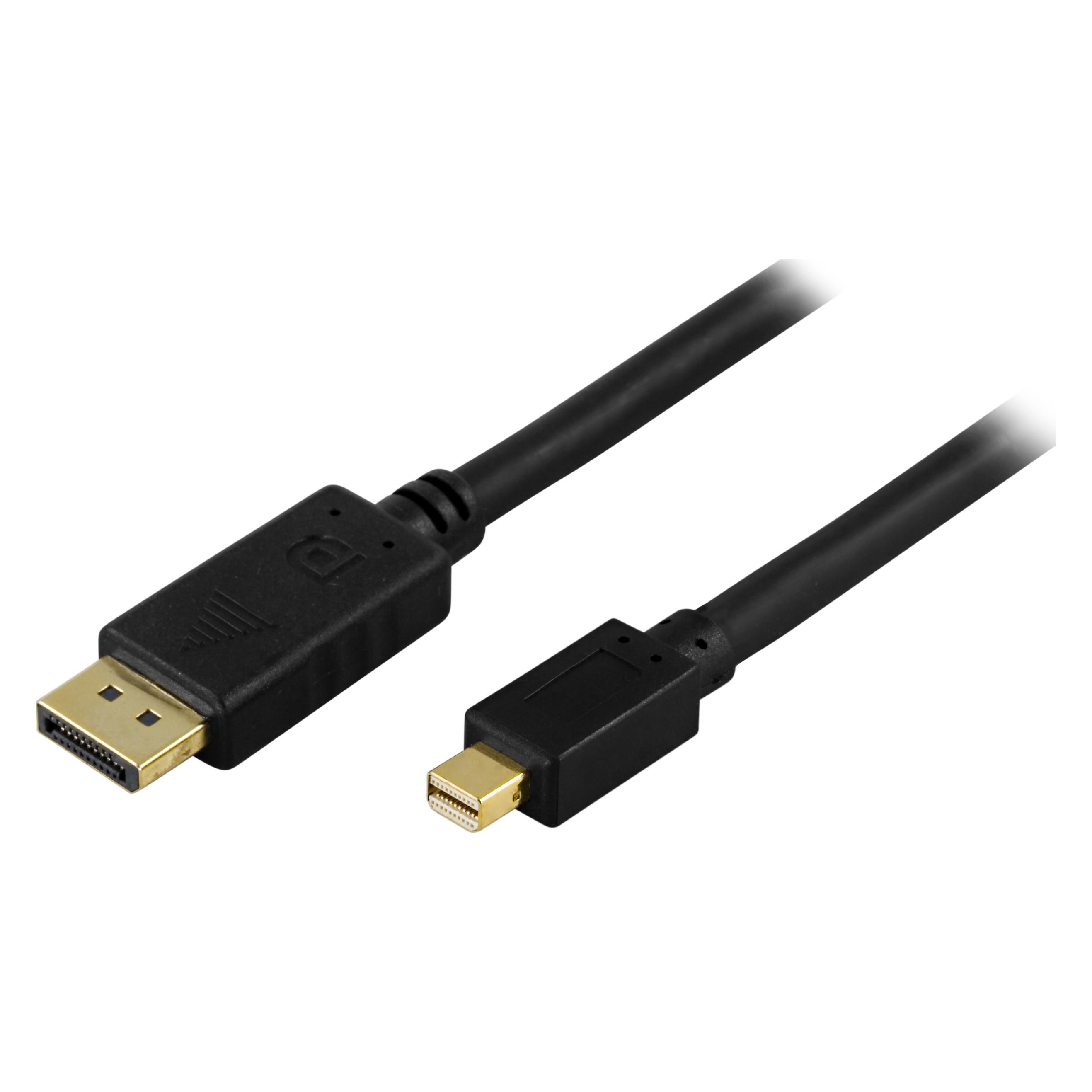 Deltaco DP-1121 DisplayPort-Kabel 2 m Mini DisplayPort Schwarz (2 m) (DP-1121)