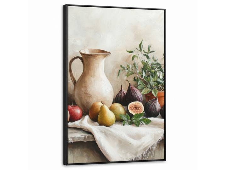LEINWAND Bilder mit Rahmen - Obst - Kräuter - Ländlich - 60x90