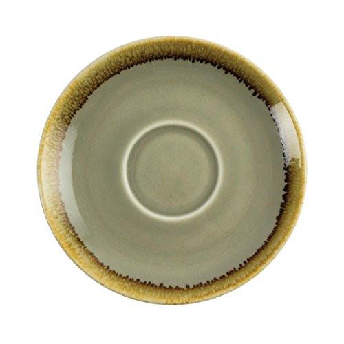 Olympia Kiln Cappuccino Koffie Thee Schotel Set (6-delig) - Vintage Handbeschilderd Porselein, Diameter: 14 cm