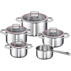 Schulte-Ufer Schulte Ufer Edelstahl Topfset Valentina, Pfannenset + Topfset, Silber