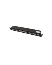 VALUE 19"-Patchpanel Kat6A/Kl.EA 24 Ports geschirmt schwarz Digital/Daten (26.99.0364)