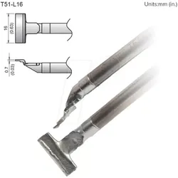 HAK T51-L16 - Aktiv-Lötspitze T51-L16, 16,0 mm, SOP, Spatel, 2 Stück