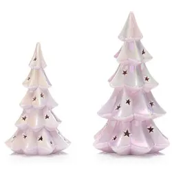 LUMIDA Xmas LED-Porzellandeko Effekt-Glasur 6h-Timerfunktion 2 Stk, Designasuwahl