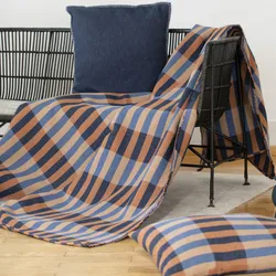 David Fussenegger Wohndecke Nova 'Stäbchen' 145 x 220 cm Navy - Blau